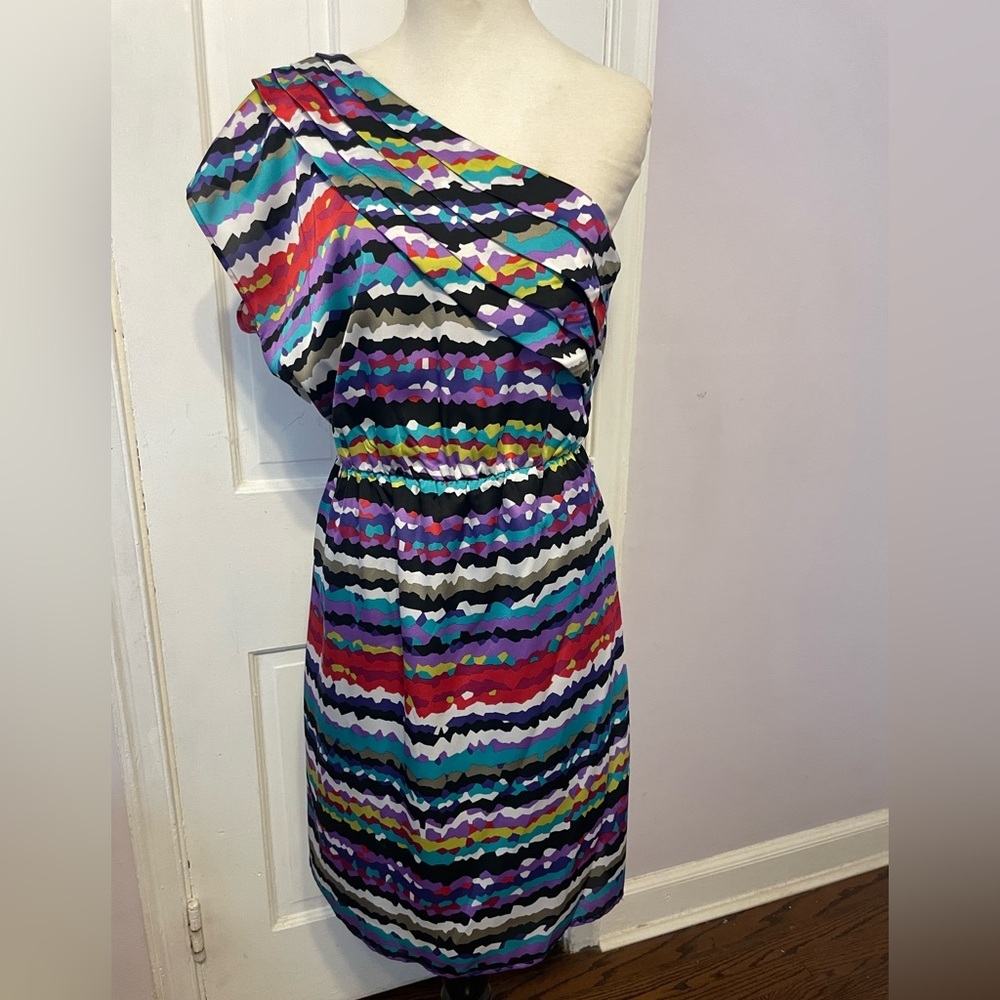 Laundry by Design Vibrant One-Shoulder Dress Fully Lined Dress, Size 8